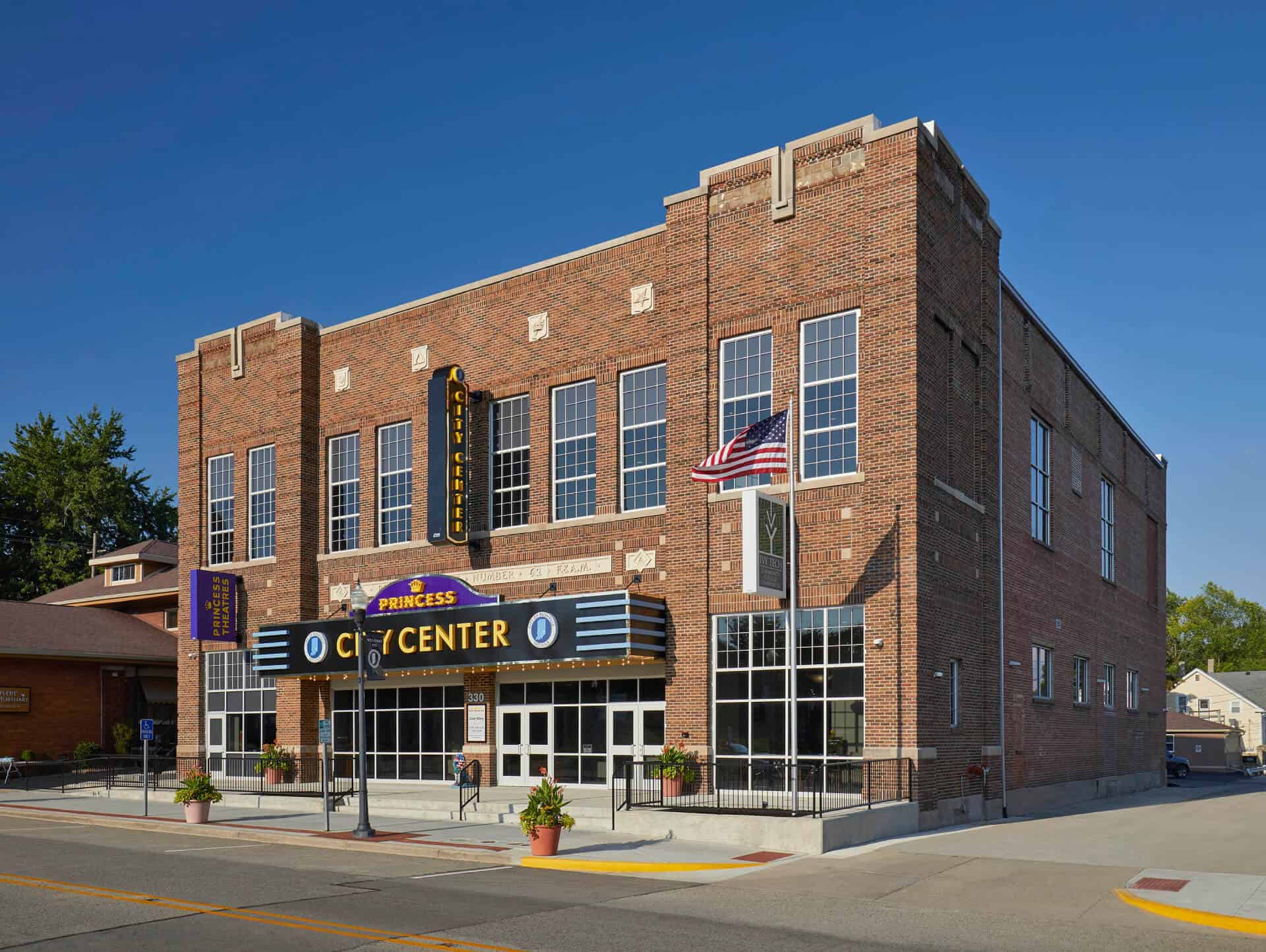City of Rushville exterior photo with new marquee