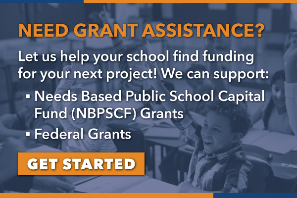 Call to action graphic inviting viewers to contact us for assistance with needs based public school capital fund (NBPSCF) grants in North Carolina