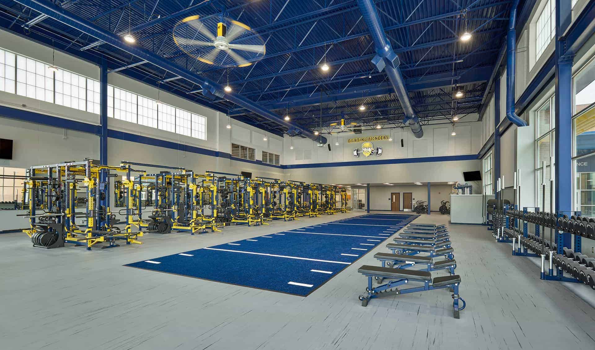 New Mooresville High School Pioneer Pavilion Weight Room