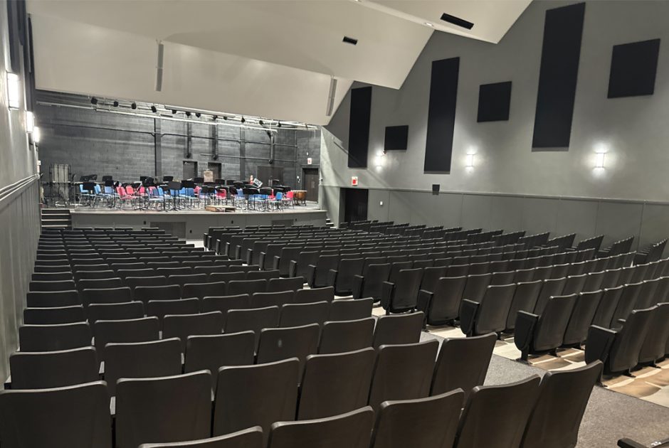 Hannibal School District newly renovated auditorium - view of stafe