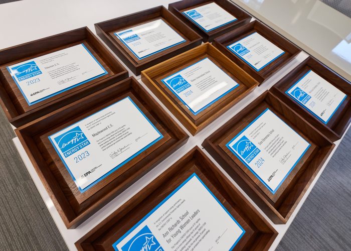 Closeup of Austin ISD's Energy Star Awards