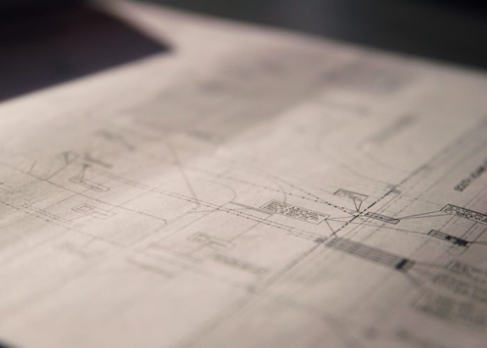 Closeup of Performance Services' Design-Build design and construction plans