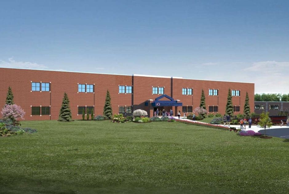 North Adams Elementary School design-build project exterior rendering