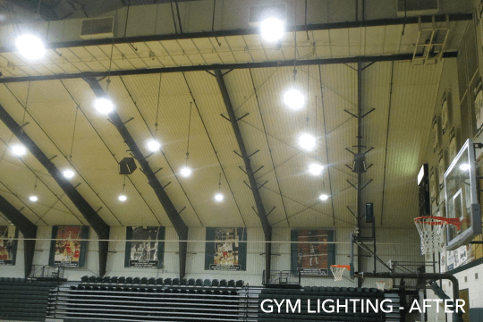 Huntington University gym lighting after