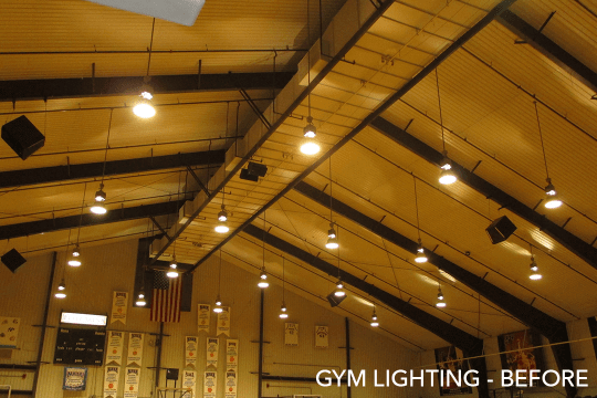 Huntington University gym lighting before