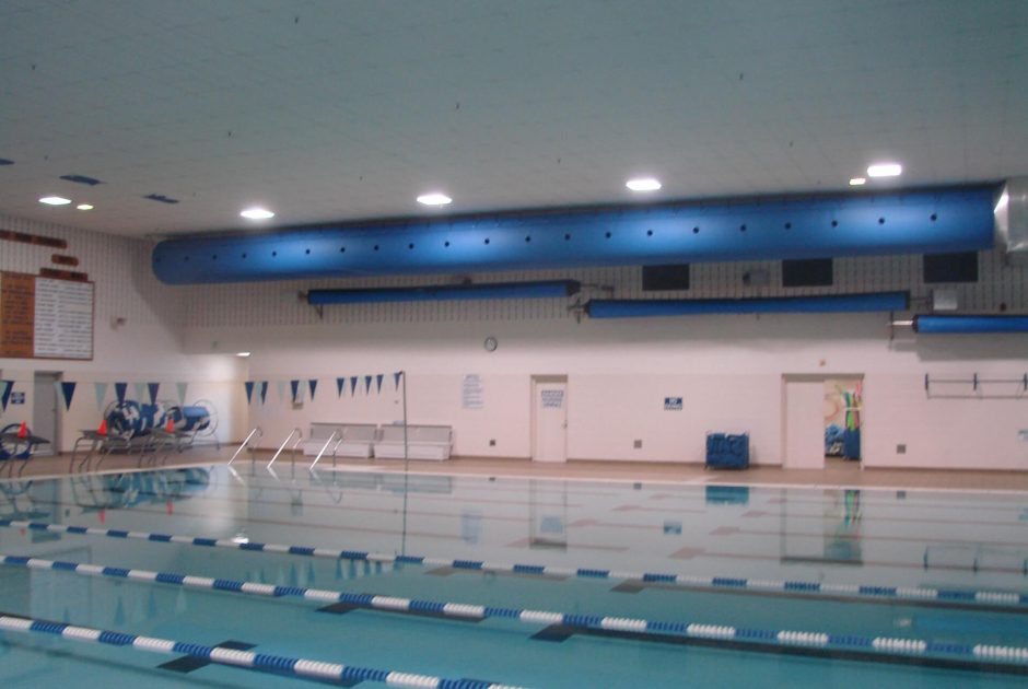 Summit Middle School pool cover and lighting