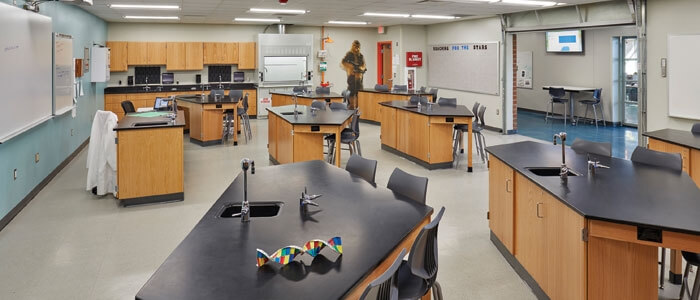 Empty STEM laboratory in a K-12 school