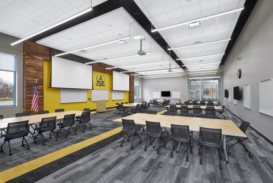 Avon Professional Development Suite with Projection Screens Down