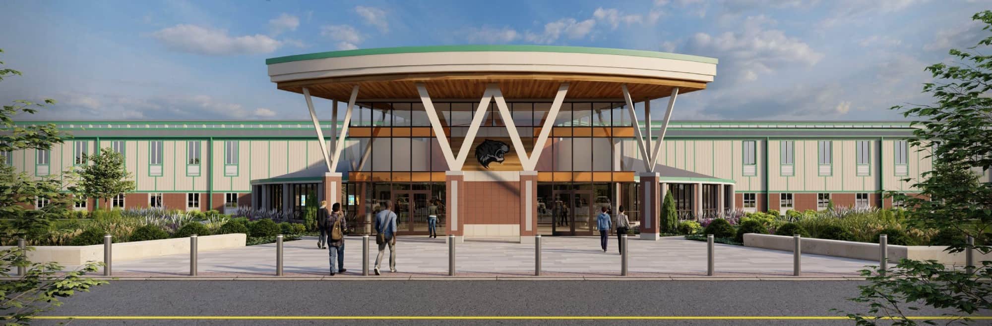 Warsaw High School Exterior Rendering