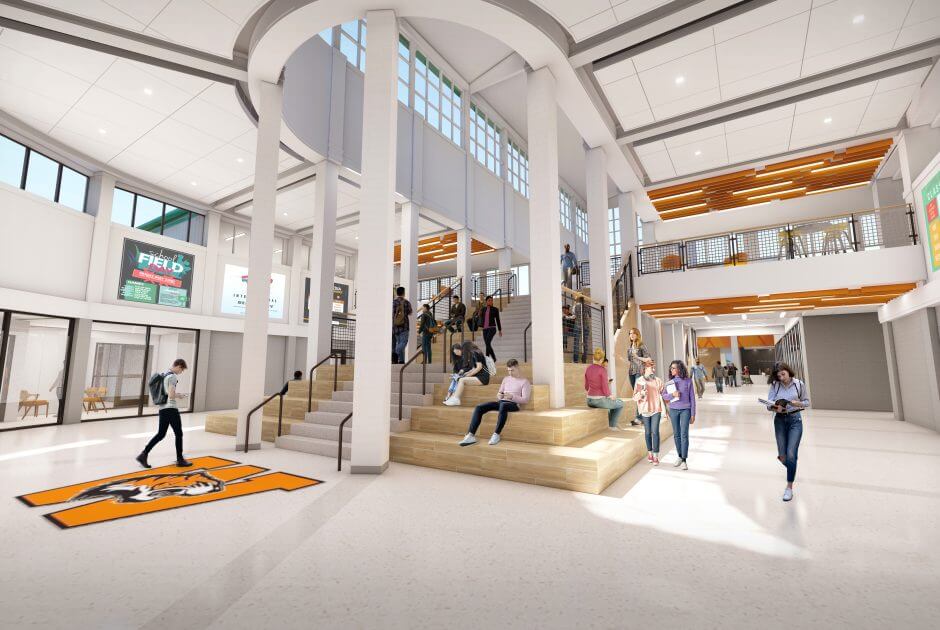 Warsaw High School Rendering - Main Entry Interior