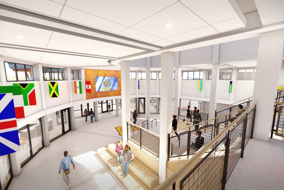 Warsaw High School Rendering - Main Entry Interior