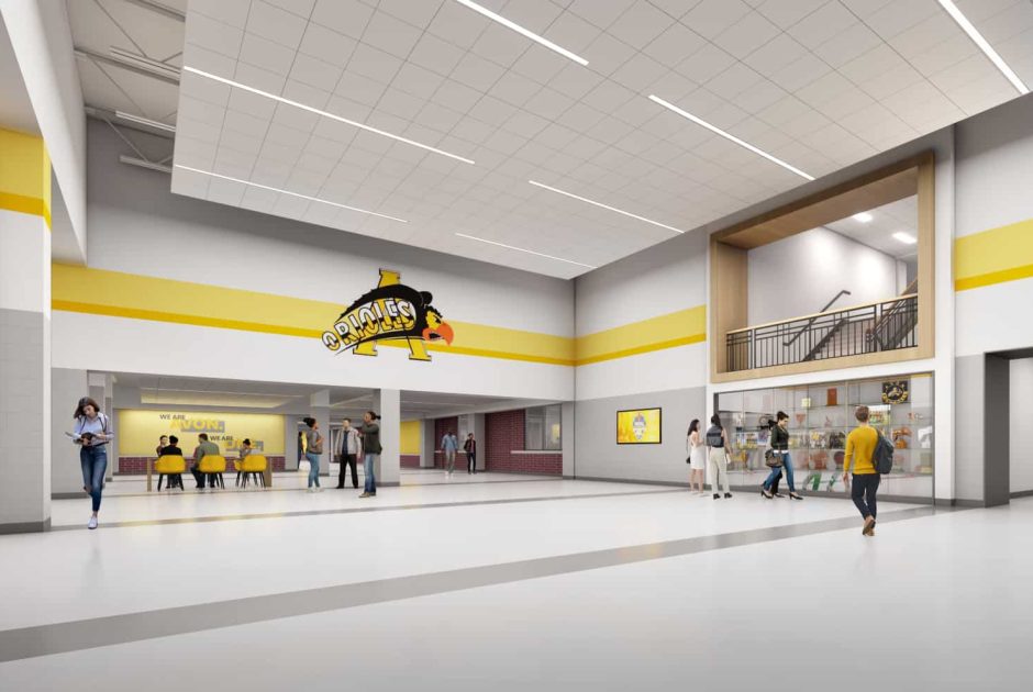 Avon High School Rendering - Fitness Lobby