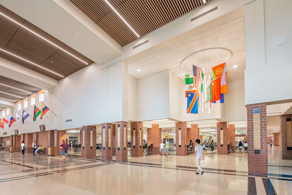 Avon High School Cafeteria with Students