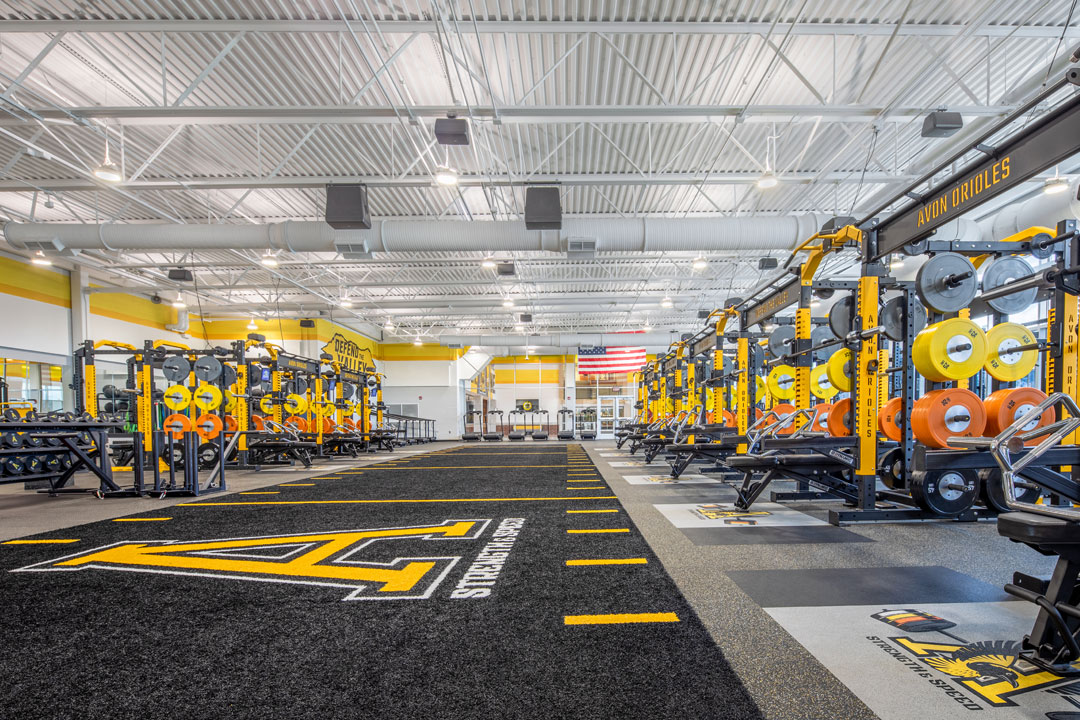 Avon High School's New Sports Performance Center - Weight Room
