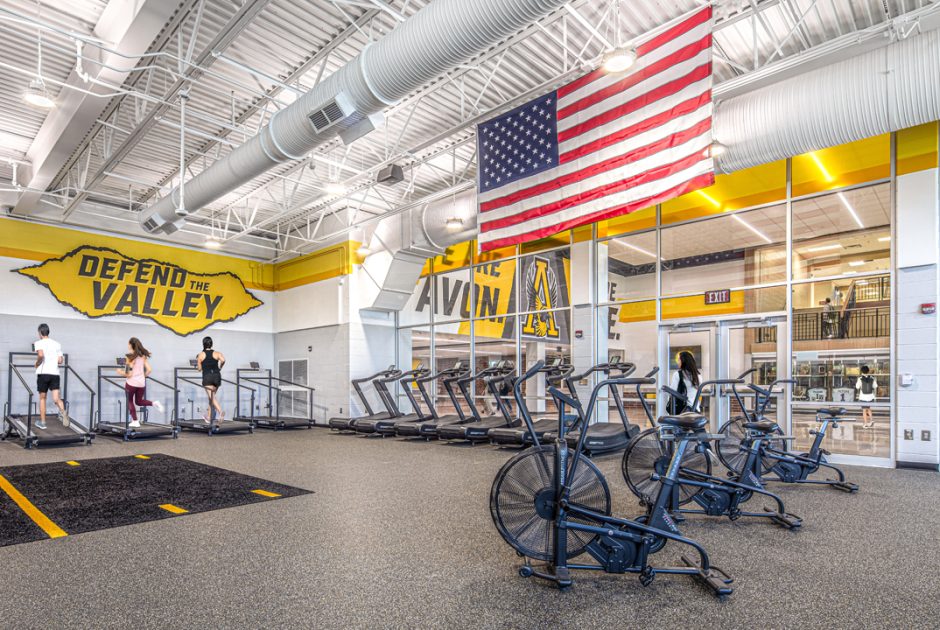 Avon High School Weight Room with Student Athletes