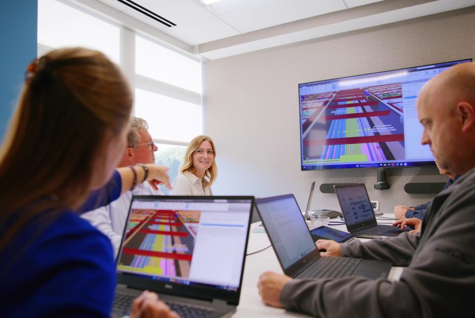 Performance Services' virtual design and construction team collaborating on a design solution