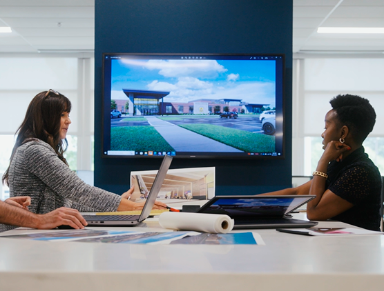 Performance Services architectural team collaborating on a design-build project