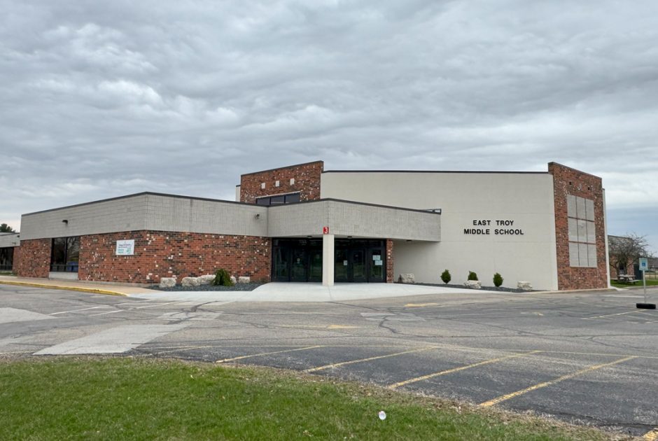 Exterior of East Troy Middle School Main Entrance