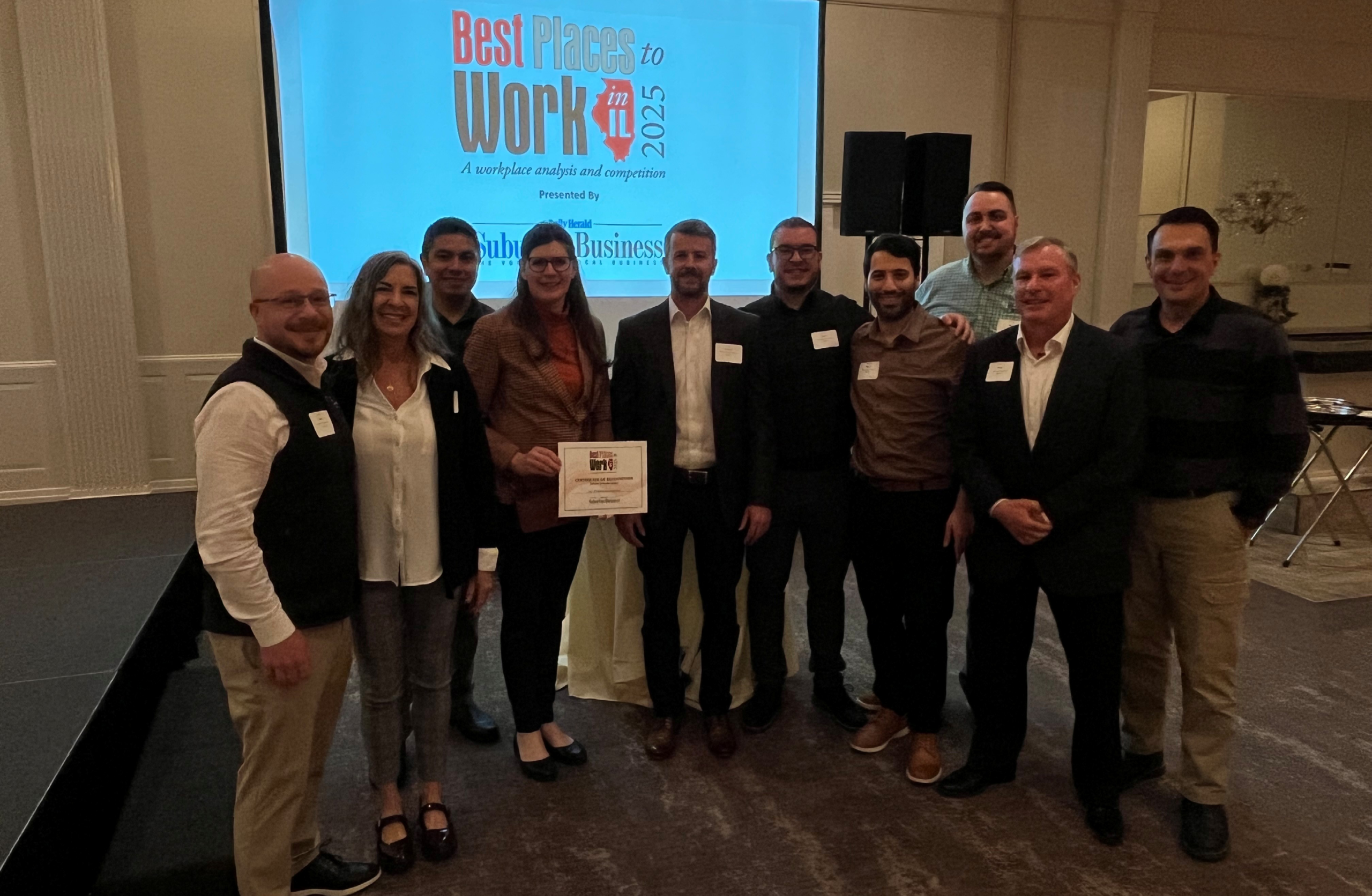 Illinois team receiving the Best Places to Work in Illinois Award 2025