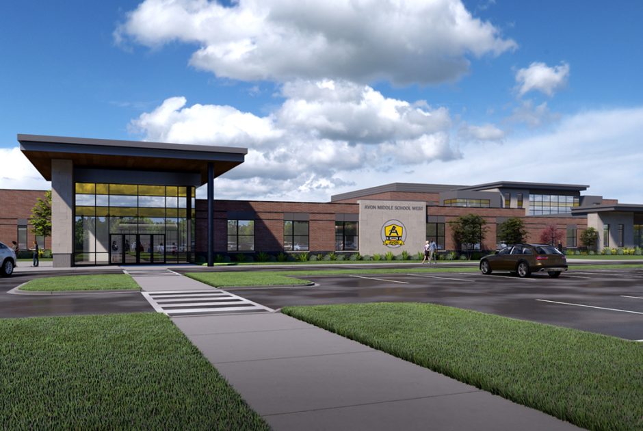 Exterior Rendering of new Avon Middle School West