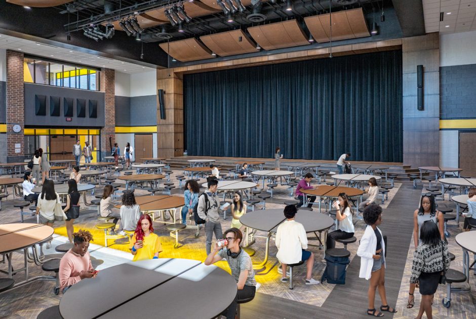 Avon Middle School West Cafeteria With Students