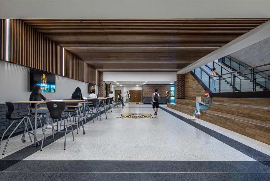 Avon Middle School West Commons Area with Students