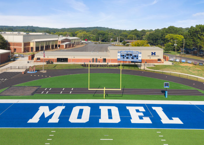 Floyd County Schools Model High School New Athletic Facility Exterior Aerial