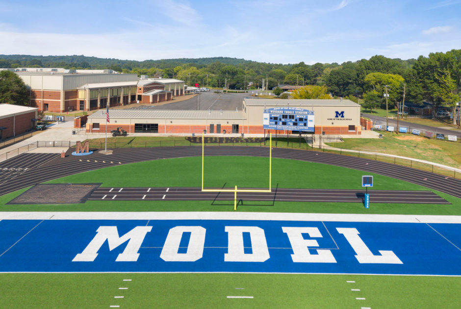 Floyd County Schools Model High School New Athletic Facility Exterior Aerial