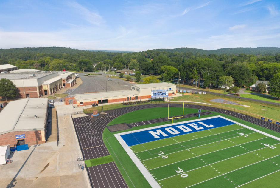 Floyd County Schools Model High School New Athletic Facility Exterior Aerial