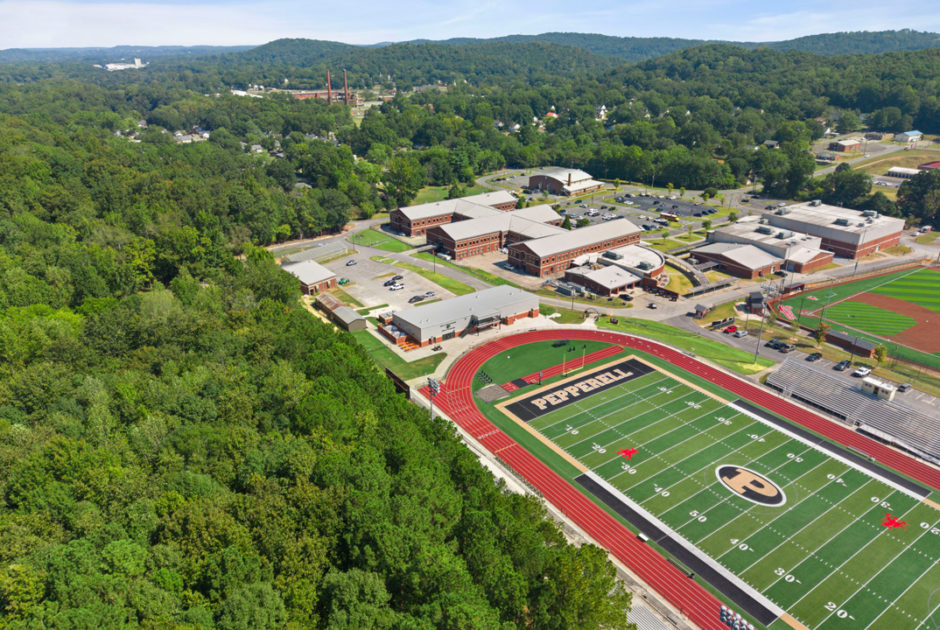 Floyd County Schools - Pepperell High School New Athletic Facility Exterior Aerial of the Site