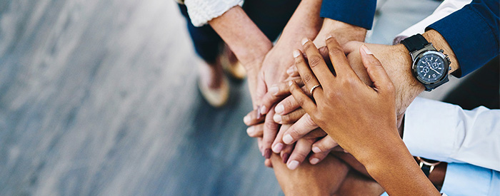 Many Hands in a Circle, Showing Teamwork