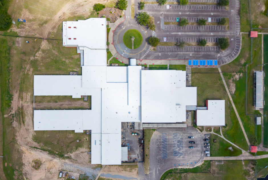 Aerial of McIntosh County Academy Roof
