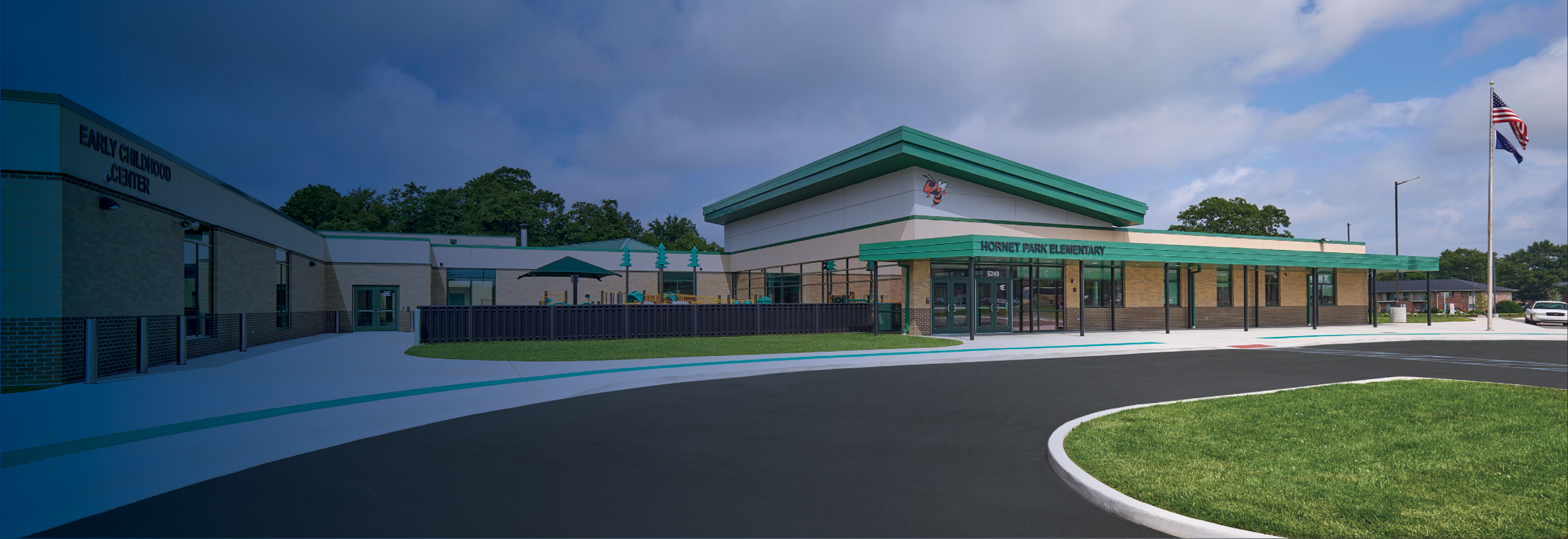 Exterior of Beech Grove Hornet Park Elementary School