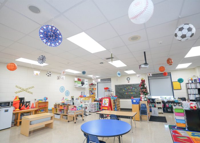 Glasgow Public Schools new LED lighting in a classroom
