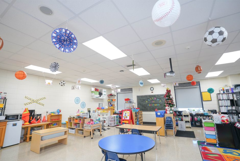 Glasgow Public Schools new LED lighting in a classroom