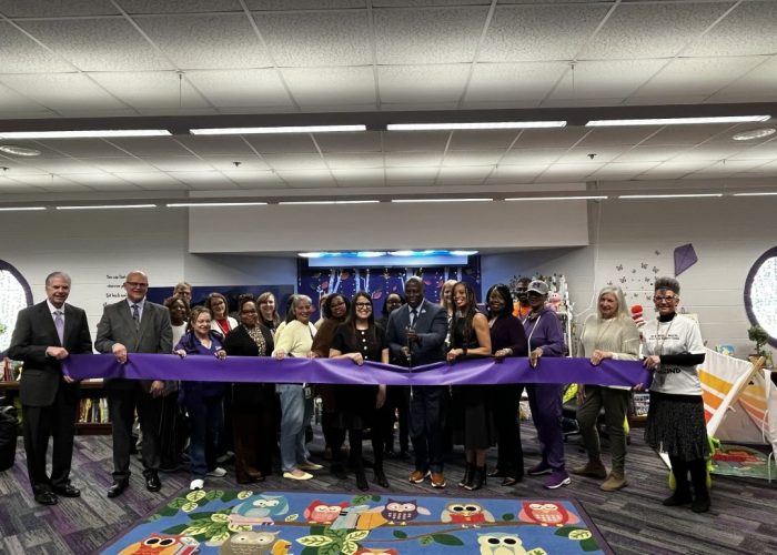 Ribbon Cutting with School Staff