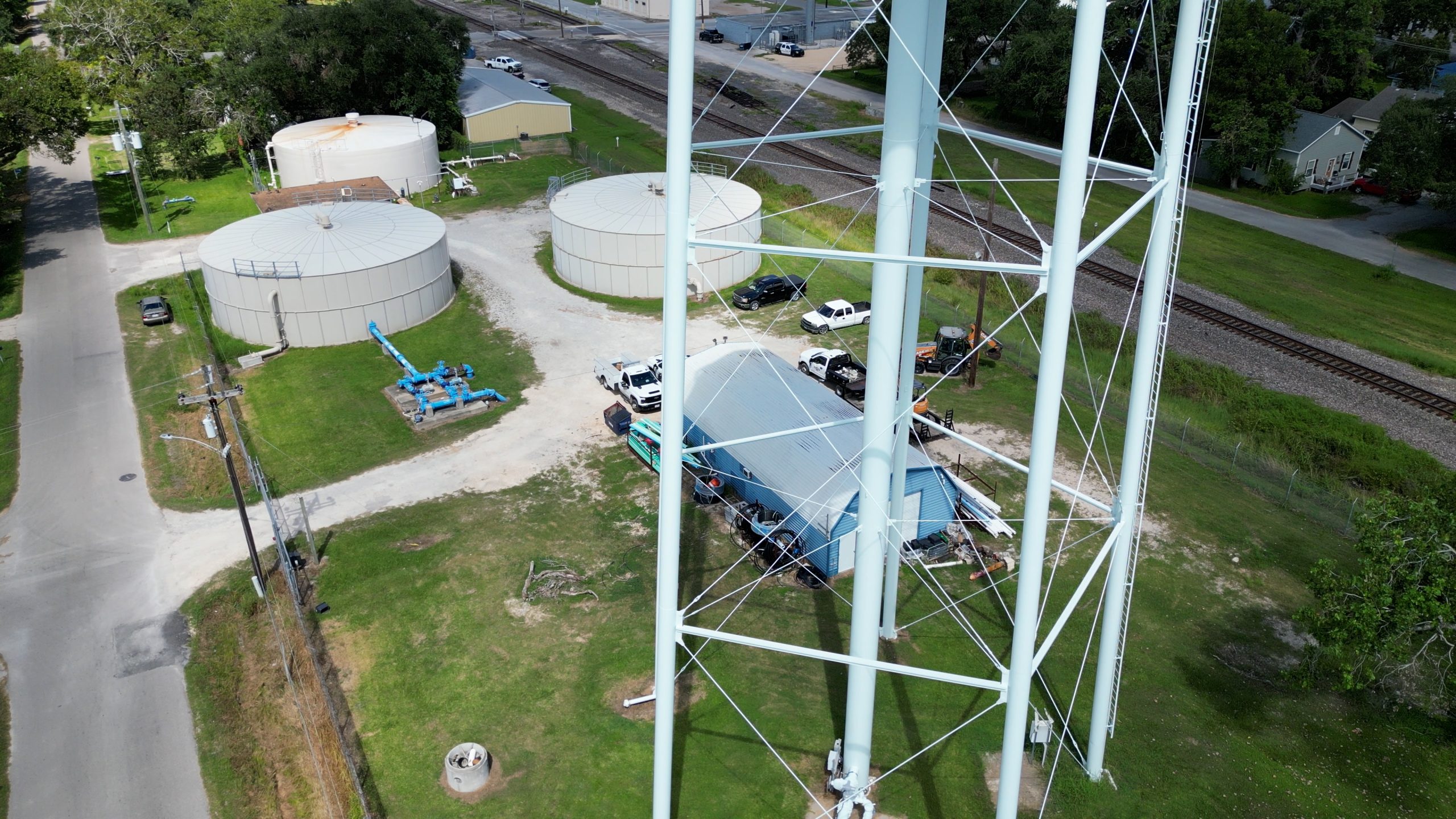 Aerial photo of Hitchcock, TX water plant