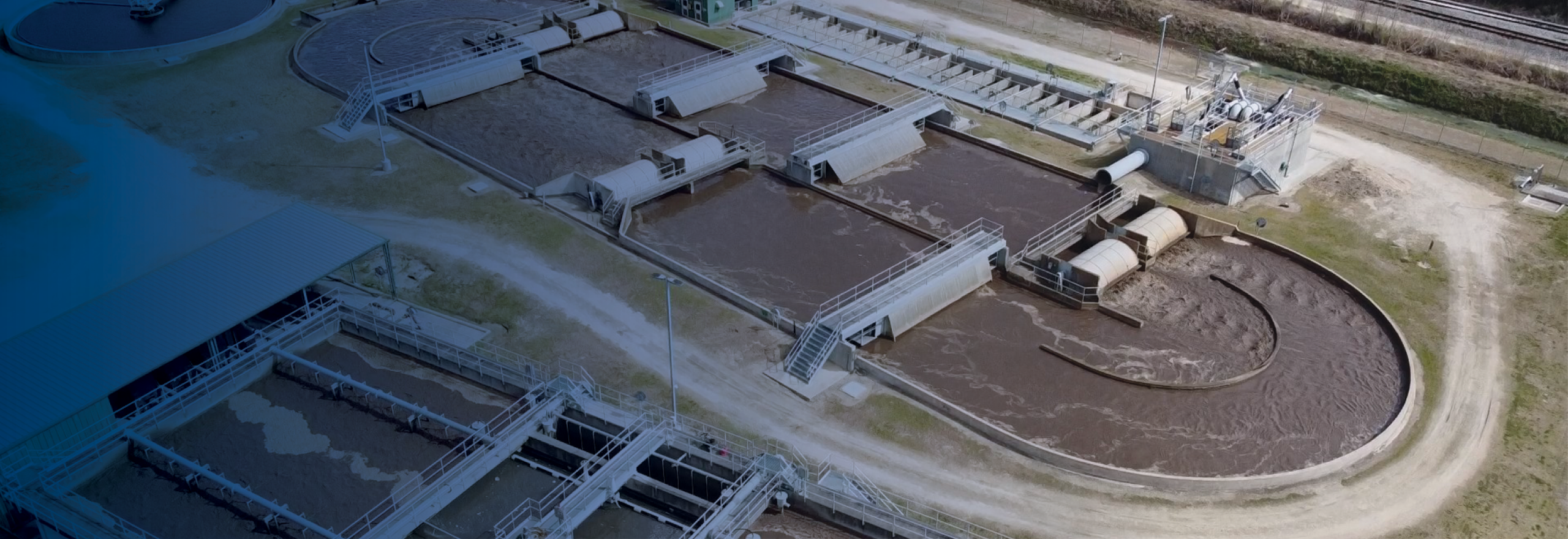 Aerial of water treatment plant