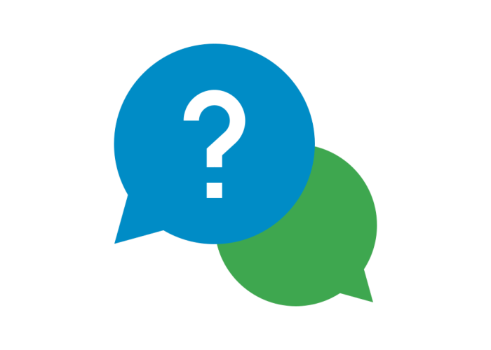 Icon depicting a question and answer