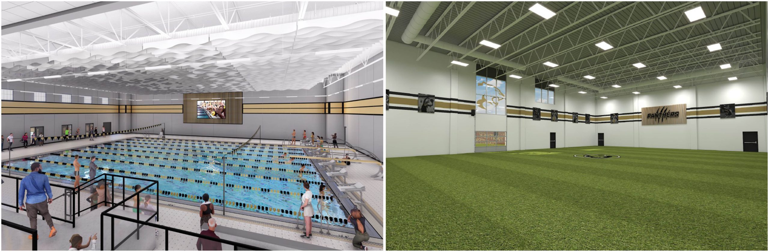 Renderings of Griffith Public Schools New Athletic and Aquatics Centers