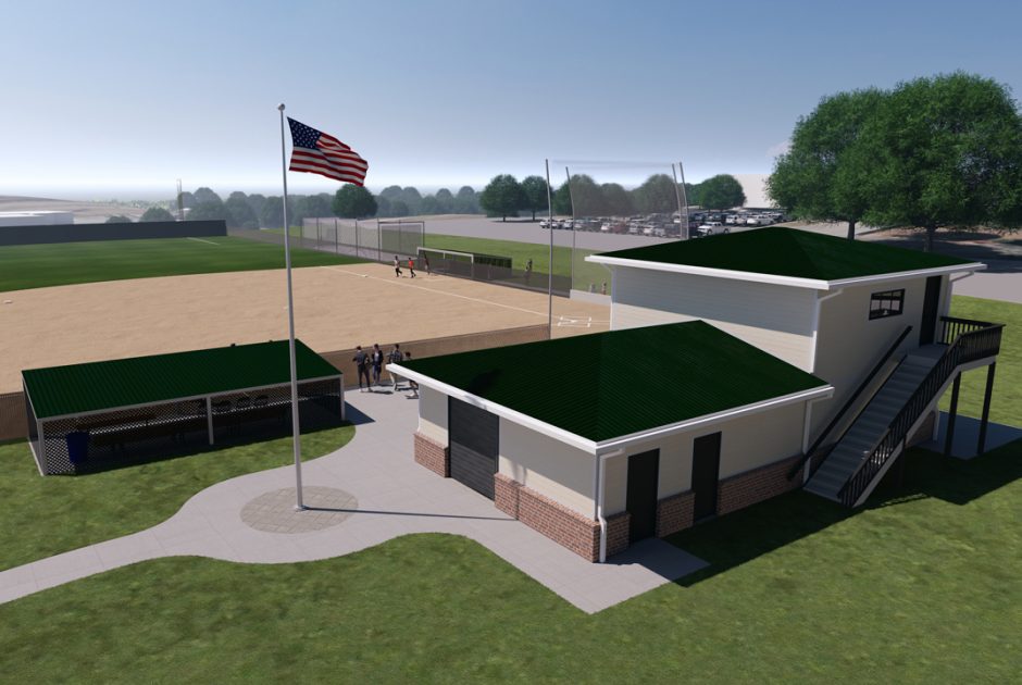 Rendering of Baldwin County School's new baseball facility at Oak Hill Middle School