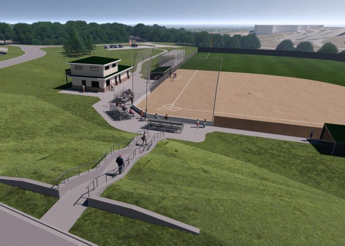 Rendering of Baldwin County School's new baseball facility at Oak Hill Middle School
