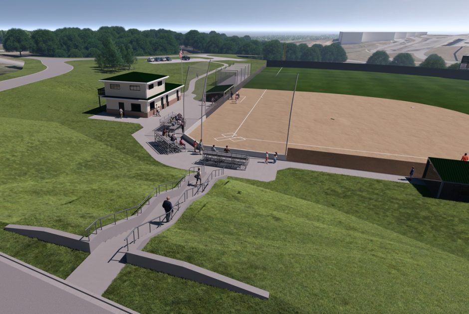 Rendering of Baldwin County School's new baseball facility at Oak Hill Middle School