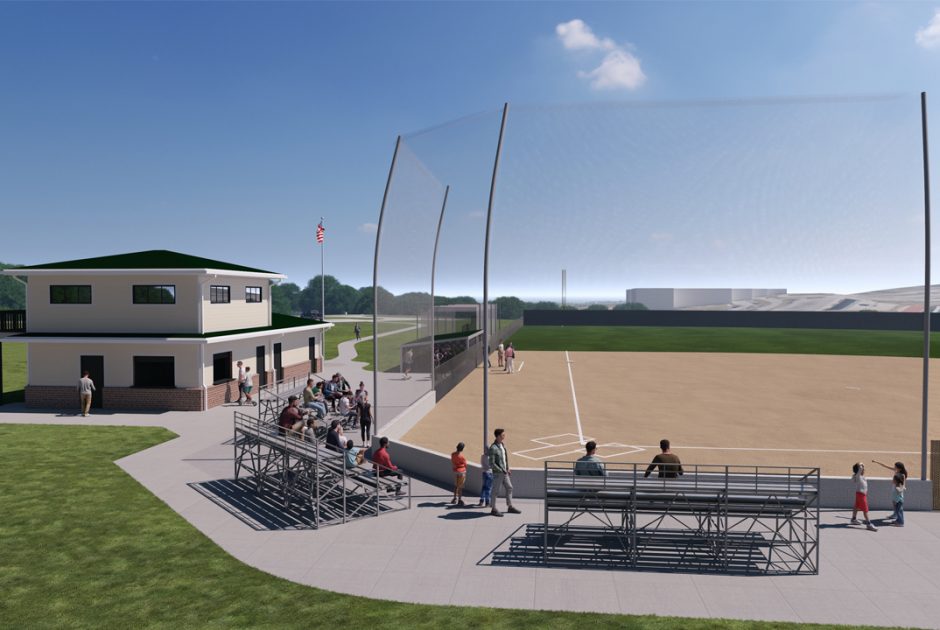 Rendering of Baldwin County School's new baseball facility at Oak Hill Middle School