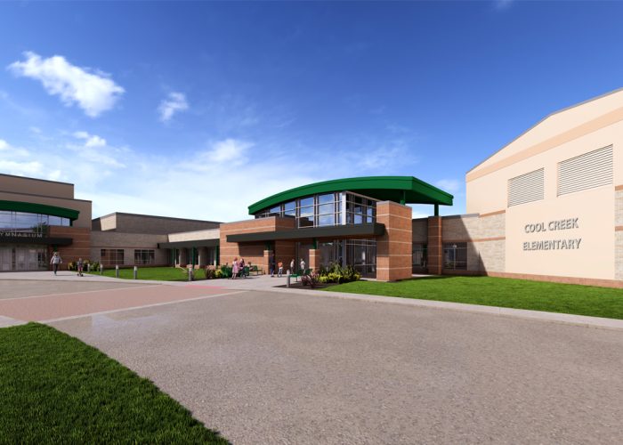 Exterior Rendering of Westfield Washington's Renovated Cool Creek Elementary School