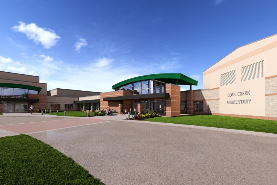 Exterior Rendering of Westfield Washington's Renovated Cool Creek Elementary School