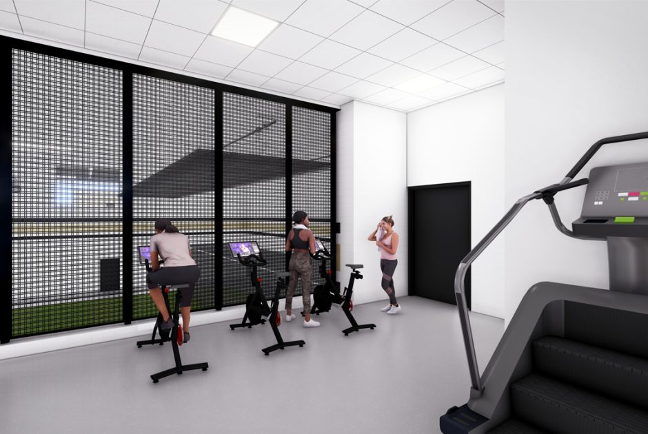 Rendering of Griffith Public Schools new high school athletic center - cardio room